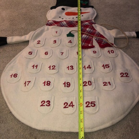 Vintage Advent Calendar Christmas Countdown‎ Snowman Wool Fabric Storehouse - Picture 4 of 13